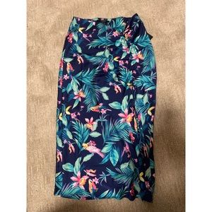 FOREVER21 Silk Tropical palm Leaf Skirt